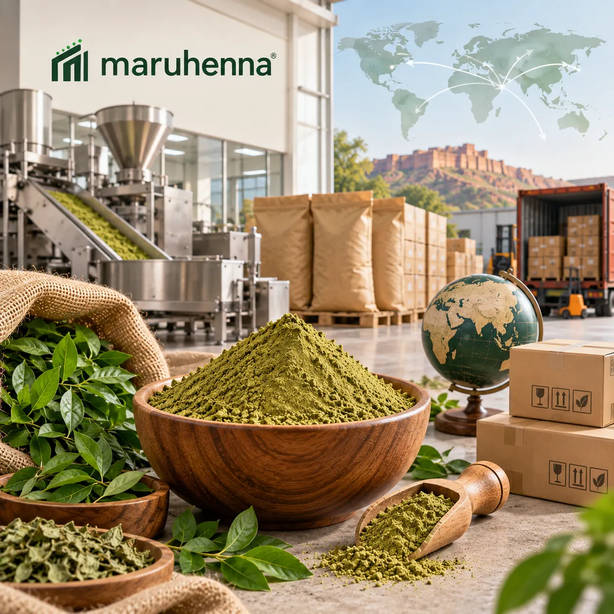 Henna manufacturer in India for bulk and private label supply