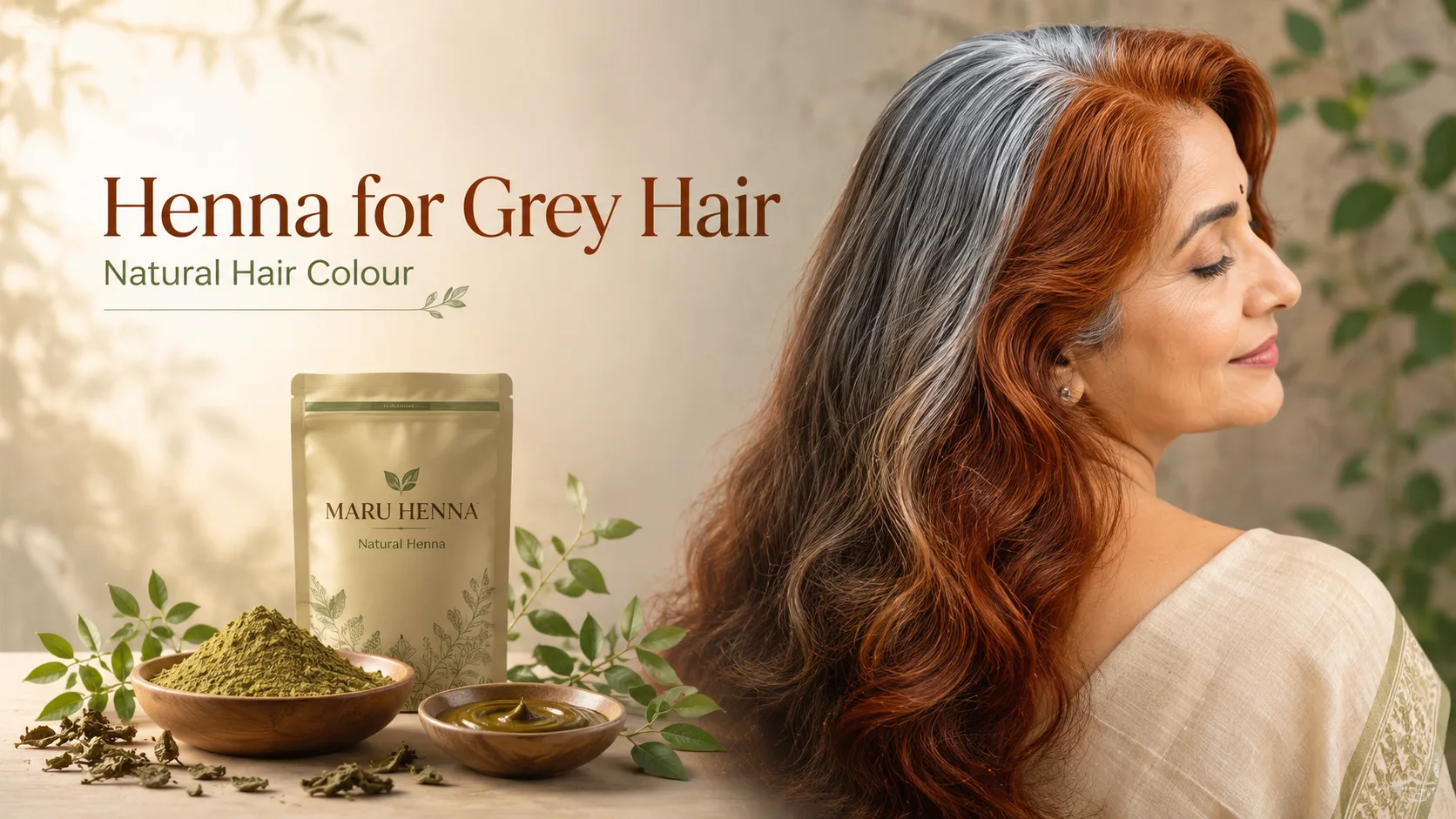 Henna powder for grey hair natural hair colour by Maru Henna