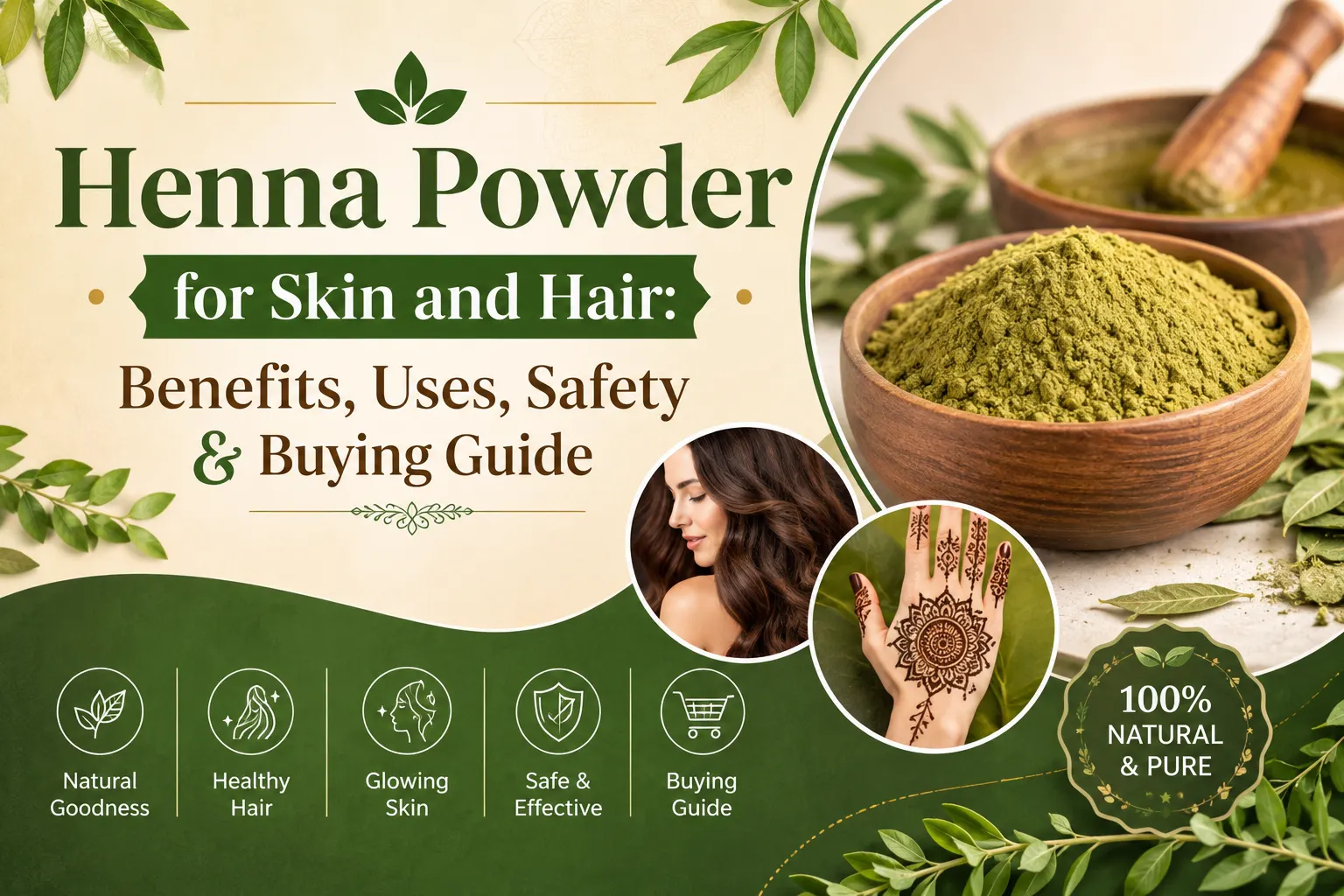 Henna powder for skin and hair benefits, uses, safety and buying guide